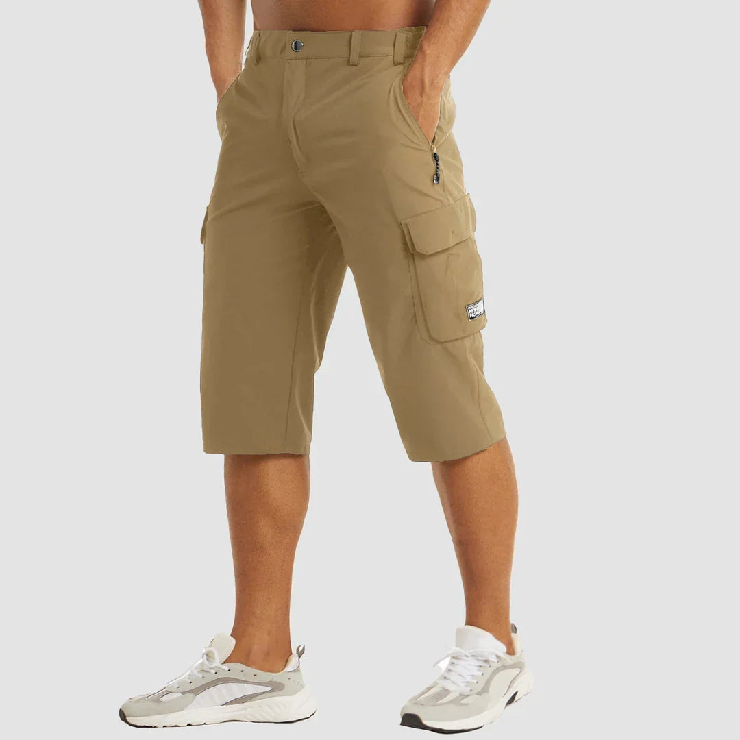 Herre Knælængde Cargoshorts | Klap Sidelommer Lynlås Gylp