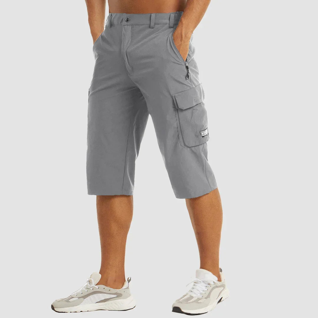 Herre Knælængde Cargoshorts | Klap Sidelommer Lynlås Gylp