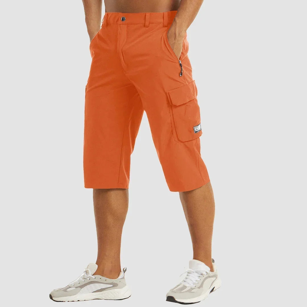 Herre Knælængde Cargoshorts | Klap Sidelommer Lynlås Gylp