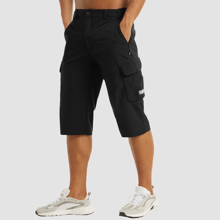 Herre Knælængde Cargoshorts | Klap Sidelommer Lynlås Gylp