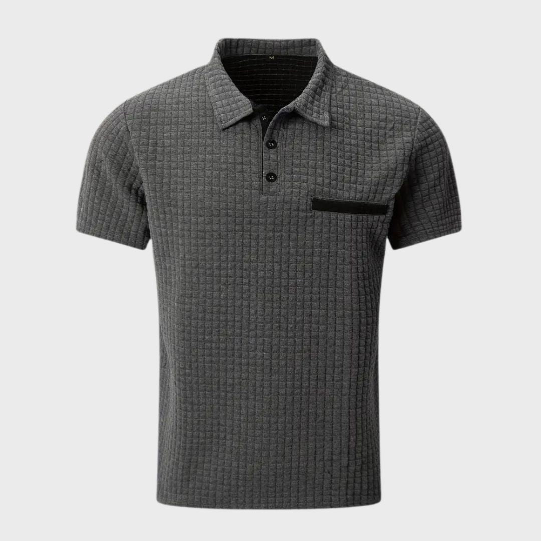 Herre Ternet Mønster Poloshirt | Kontrastkrave Detalje