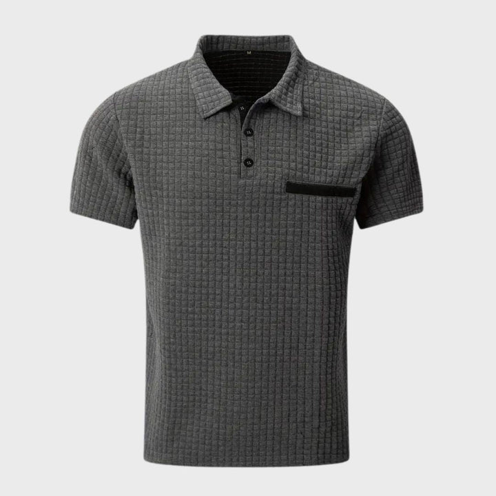 Herre Ternet Mønster Poloshirt | Kontrastkrave Detalje