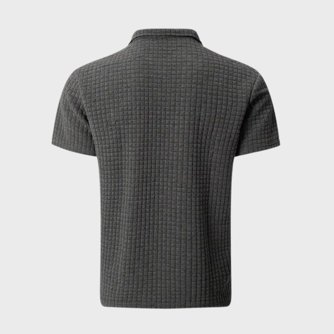 Herre Ternet Mønster Poloshirt | Kontrastkrave Detalje