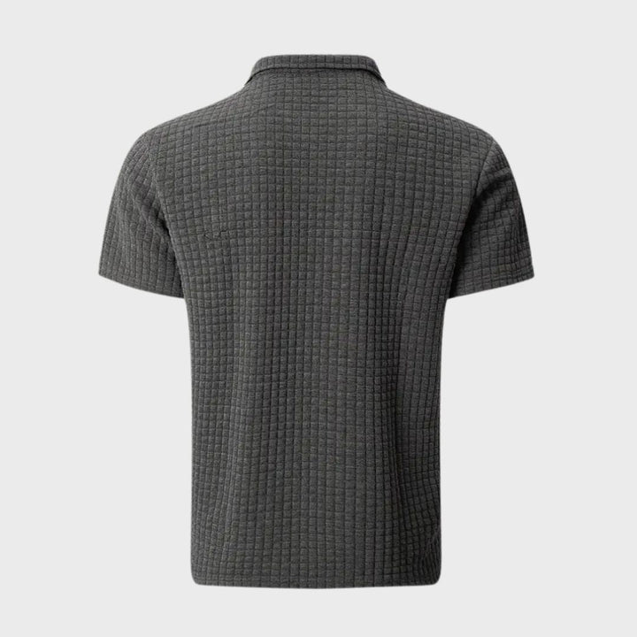 Herre Ternet Mønster Poloshirt | Kontrastkrave Detalje