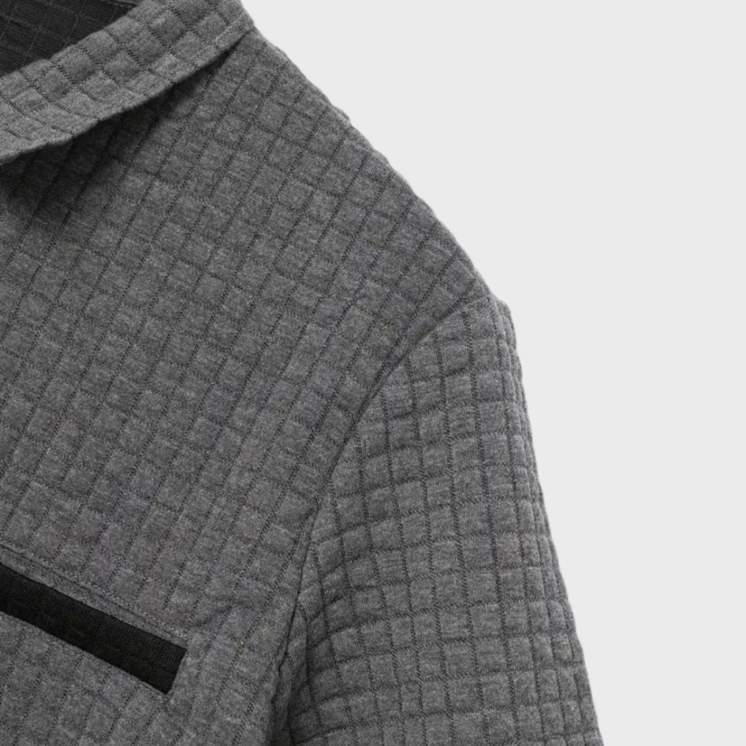 Herre Ternet Mønster Poloshirt | Kontrastkrave Detalje