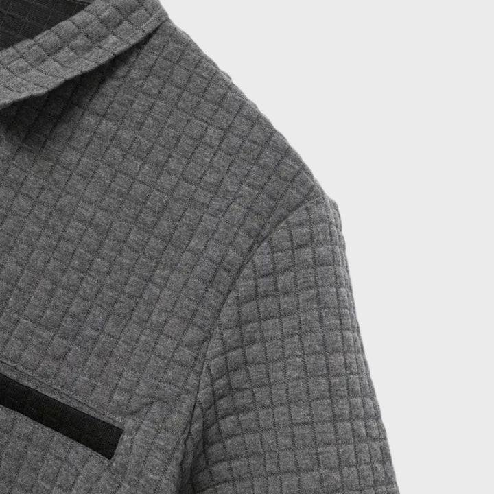 Herre Ternet Mønster Poloshirt | Kontrastkrave Detalje