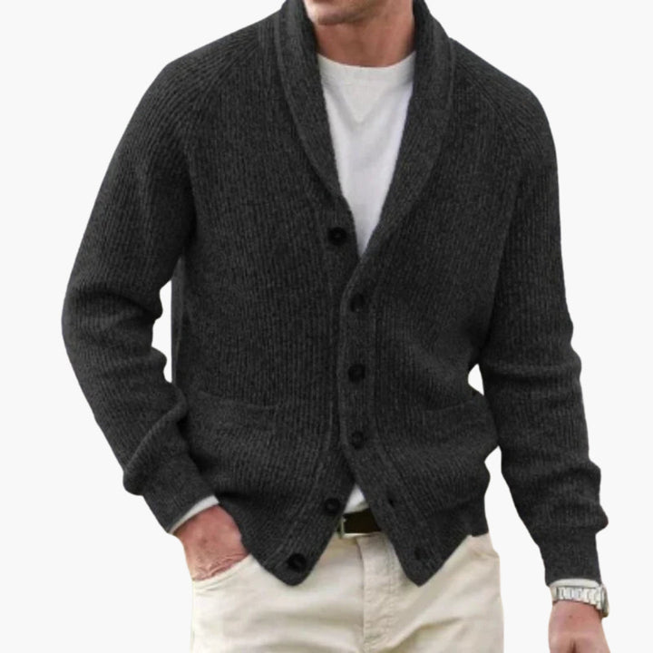 Herre Sjalskrave Cardigan | Knap Afslappet
