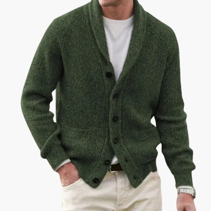 Herre Sjalskrave Cardigan | Knap Afslappet