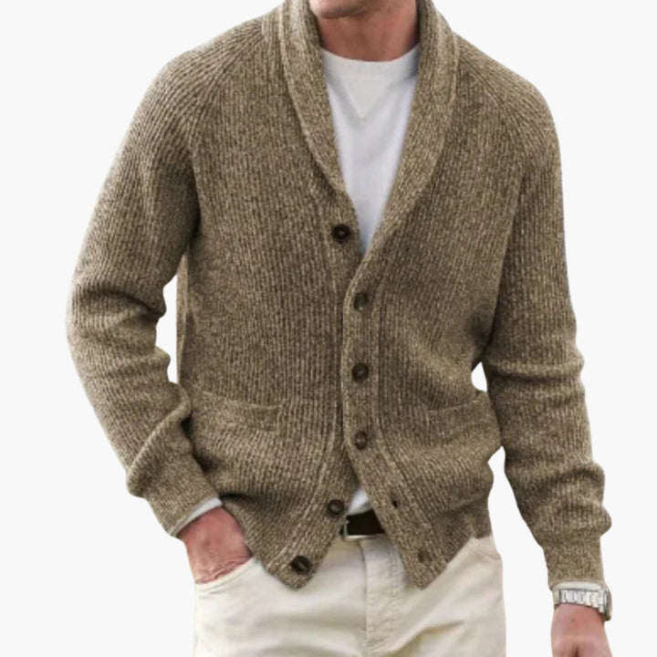 Herre Sjalskrave Cardigan | Knap Afslappet