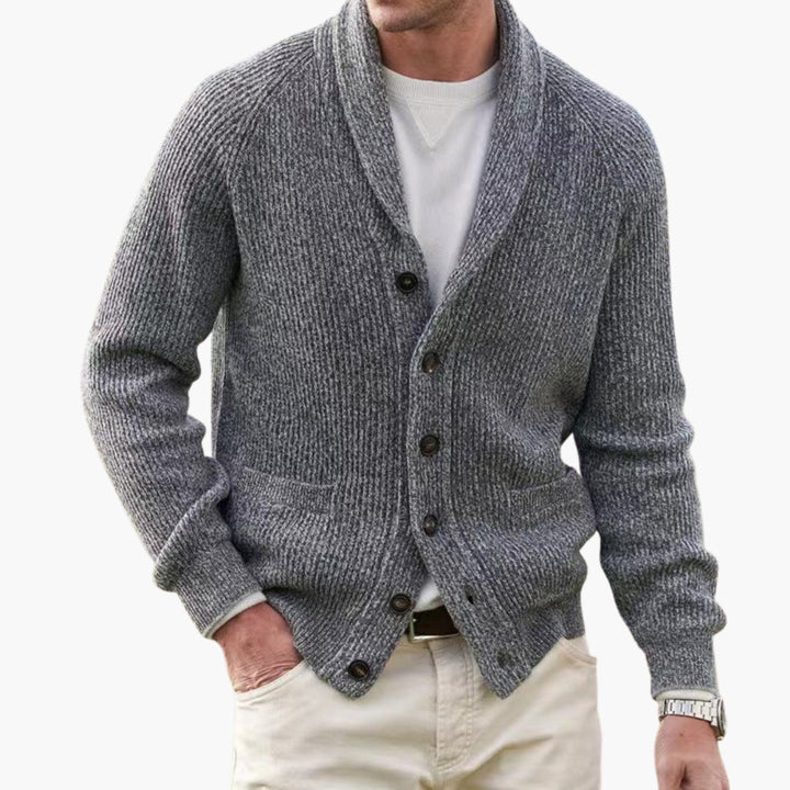 Herre Sjalskrave Cardigan | Knap Afslappet