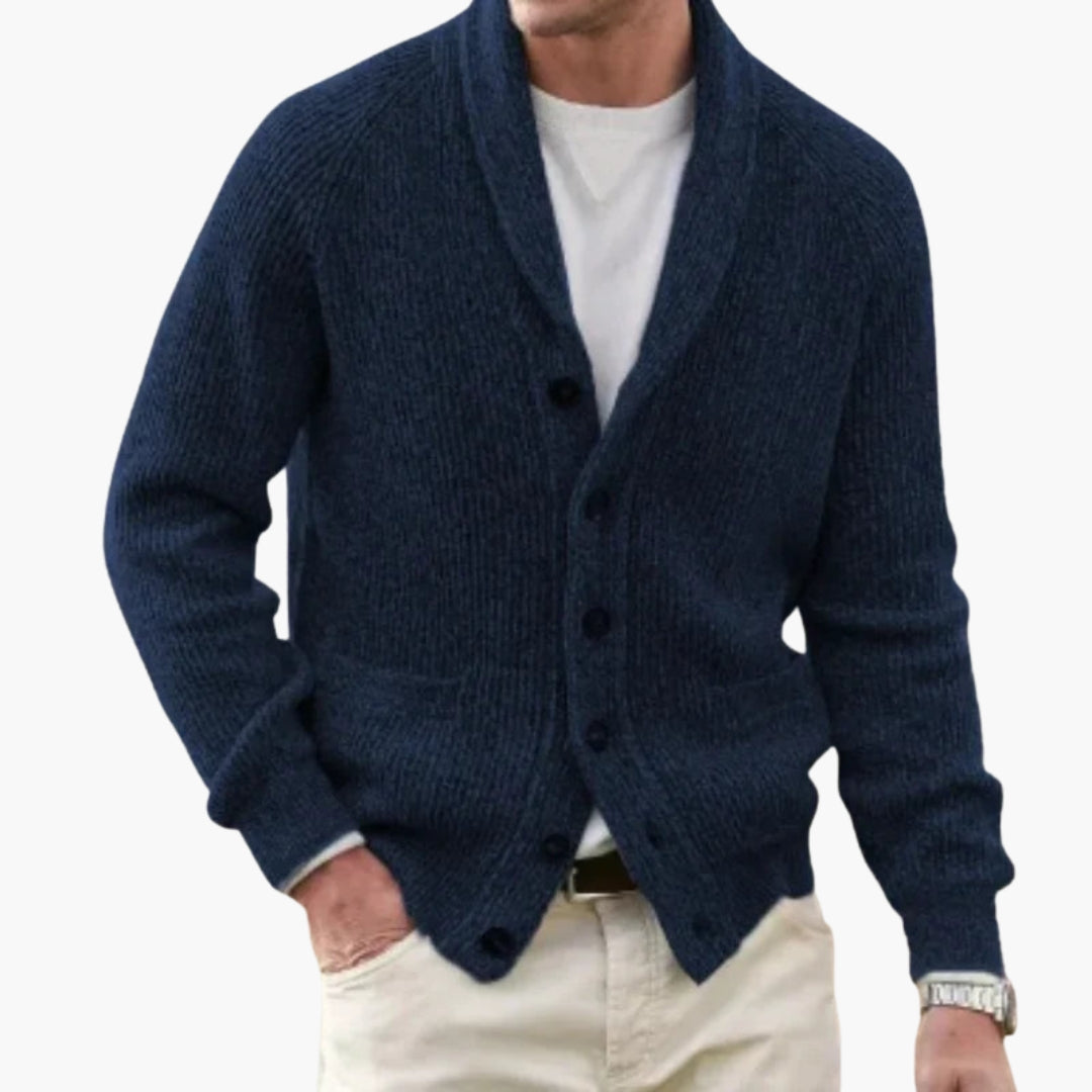 Herre Sjalskrave Cardigan | Knap Afslappet