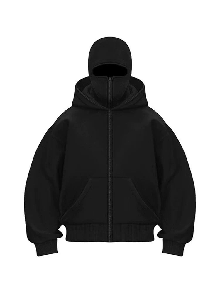 Unisex Masked Hoodie | Wind-Resistant Outdoor Streetwear