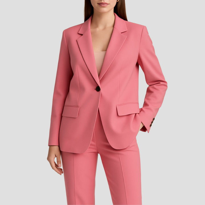 Set costum cu blazer dublu pentru dame
