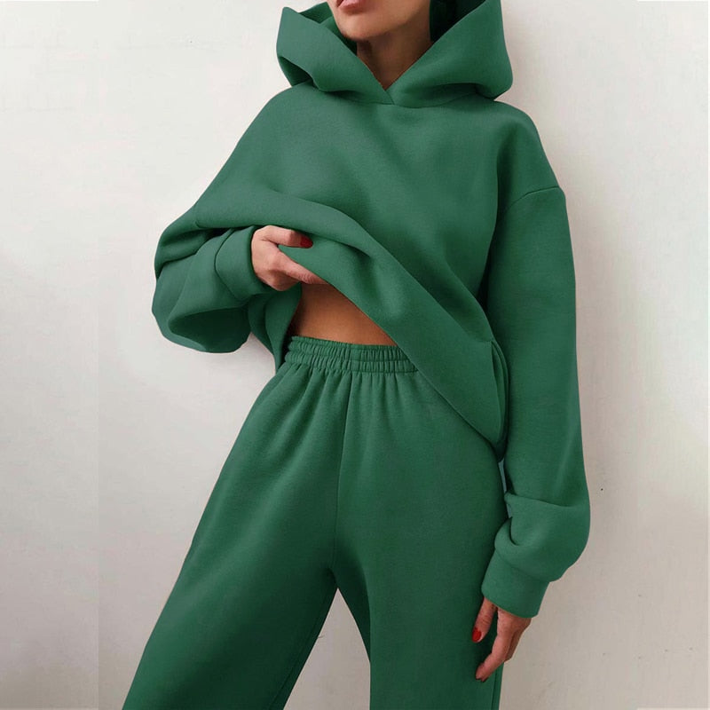 Ensemble de détente avec capuche | Doux, doublé et confortable en deux pièces