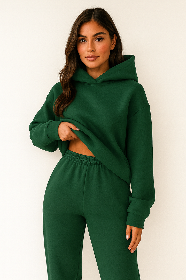 Ensemble de détente avec capuche | Doux, doublé et confortable en deux pièces