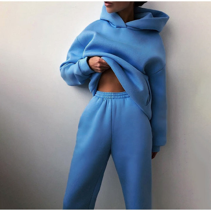 Ensemble de détente avec capuche | Doux, doublé et confortable en deux pièces