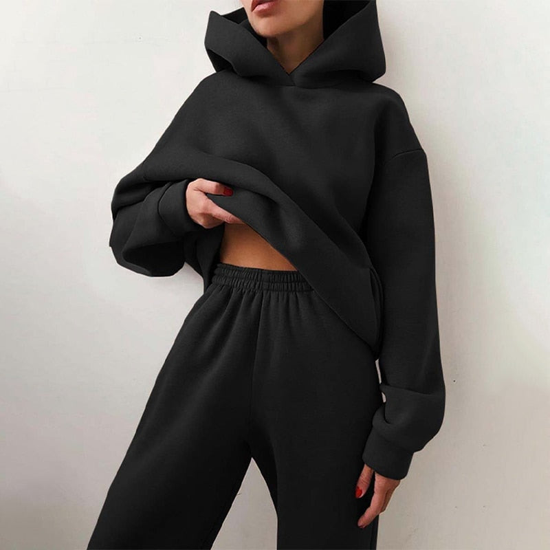 Ensemble de détente avec capuche | Doux, doublé et confortable en deux pièces