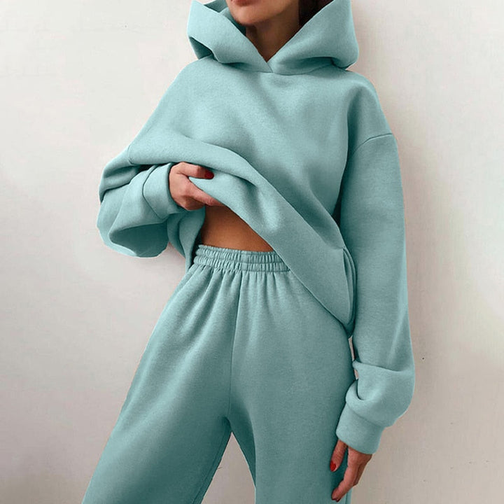 Ensemble de détente avec capuche | Doux, doublé et confortable en deux pièces