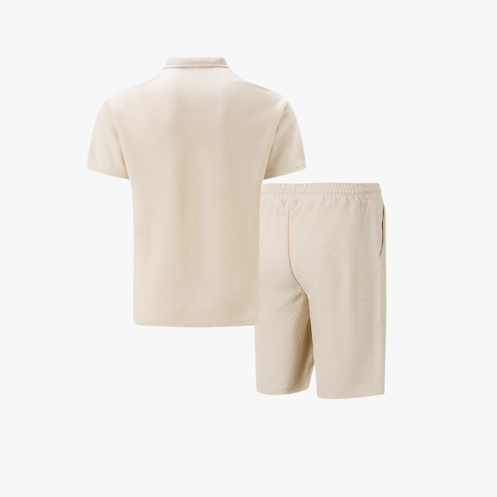 Herre Lynlåspolo Co-Ord Sæt | Matchende Shorts Sommeroutfit