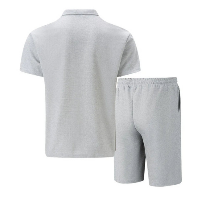 Herre Lynlåspolo Co-Ord Sæt | Matchende Shorts Sommeroutfit