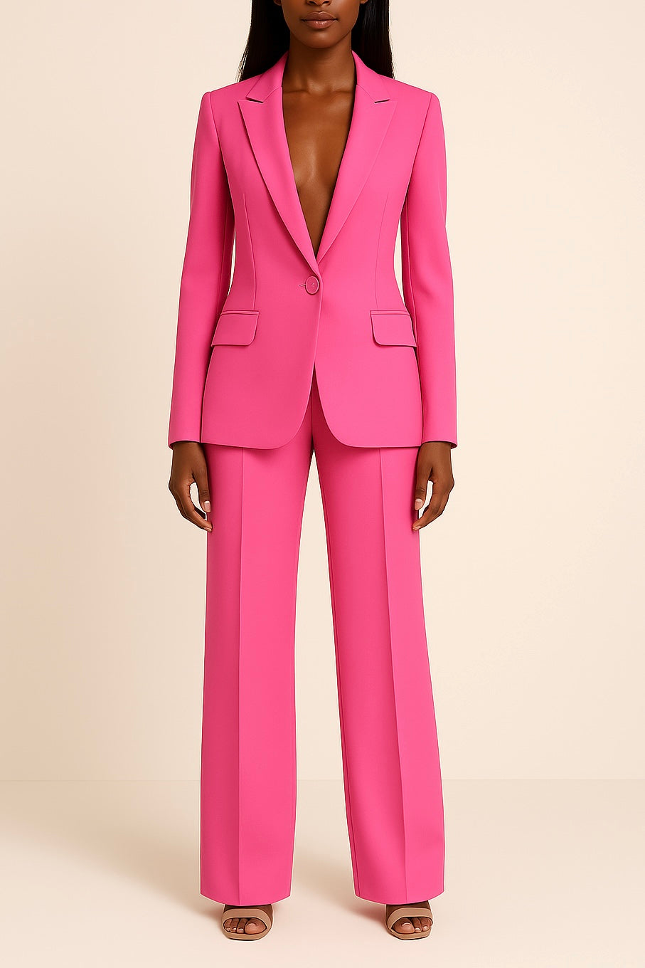 Ensemble de blazer-pantalon ajusté pour femme | Tenue de bureau deux pièces