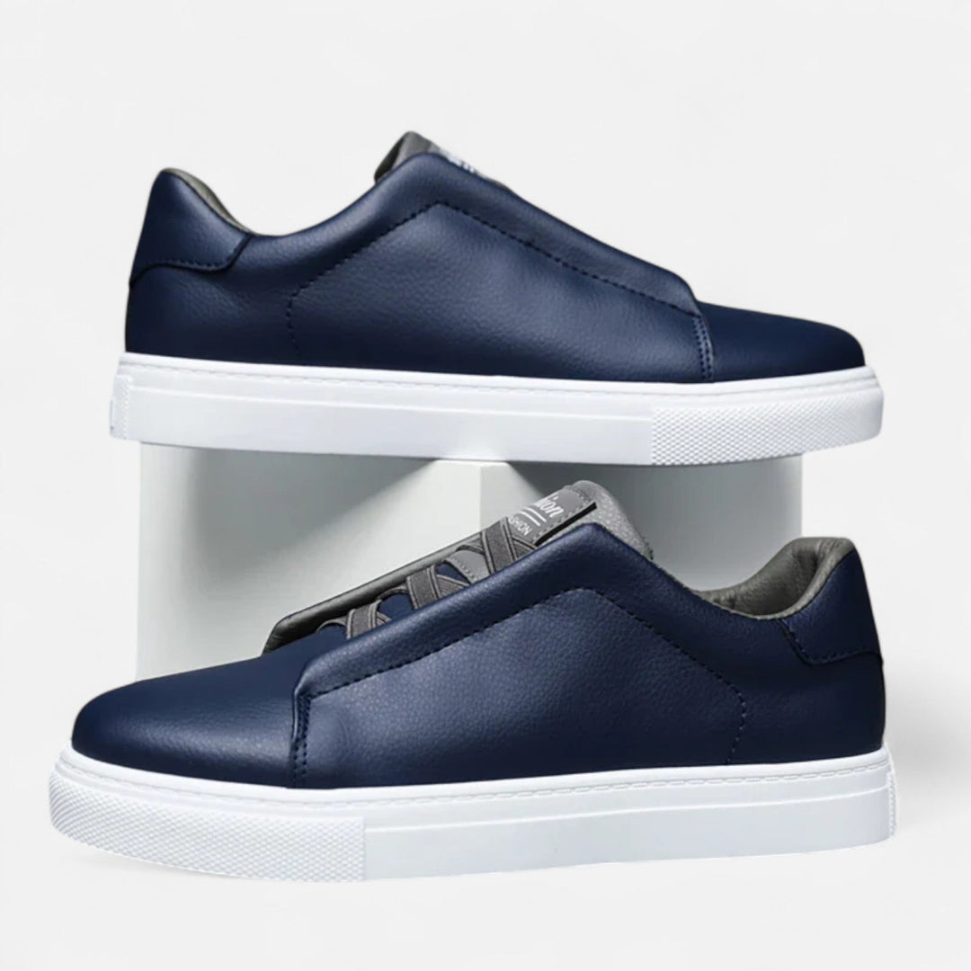 Herre Slip-On Læderstil Kondisko | Snøreløs Fritidssko