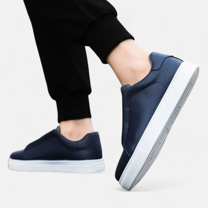 Herre Slip-On Læderstil Kondisko | Snøreløs Fritidssko
