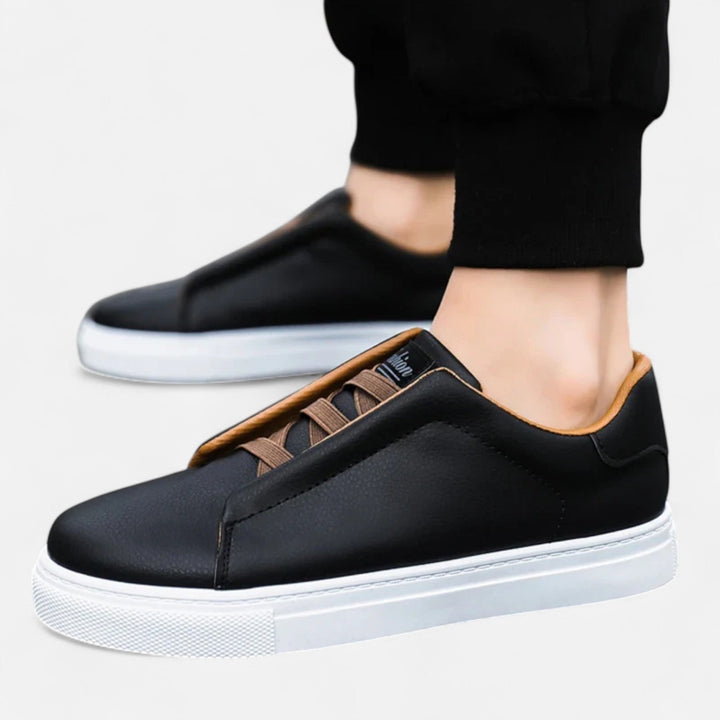 Herre Slip-On Læderstil Kondisko | Snøreløs Fritidssko