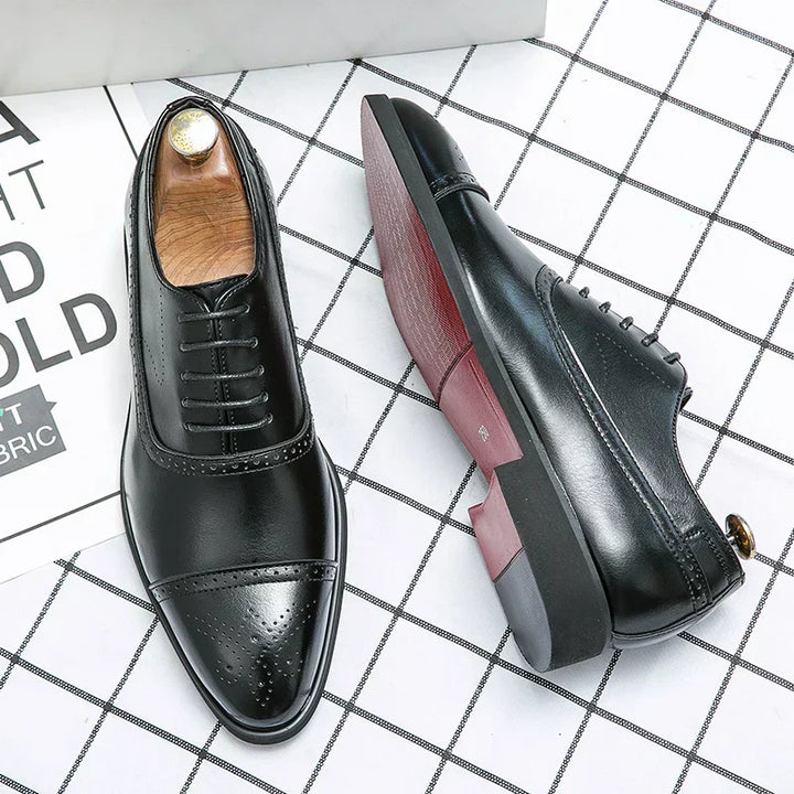 Herre Læder Oxford Brogue Sko | Klassisk Stil