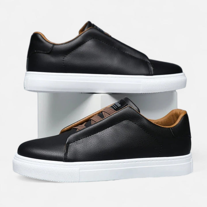 Herre Slip-On Læderstil Kondisko | Snøreløs Fritidssko