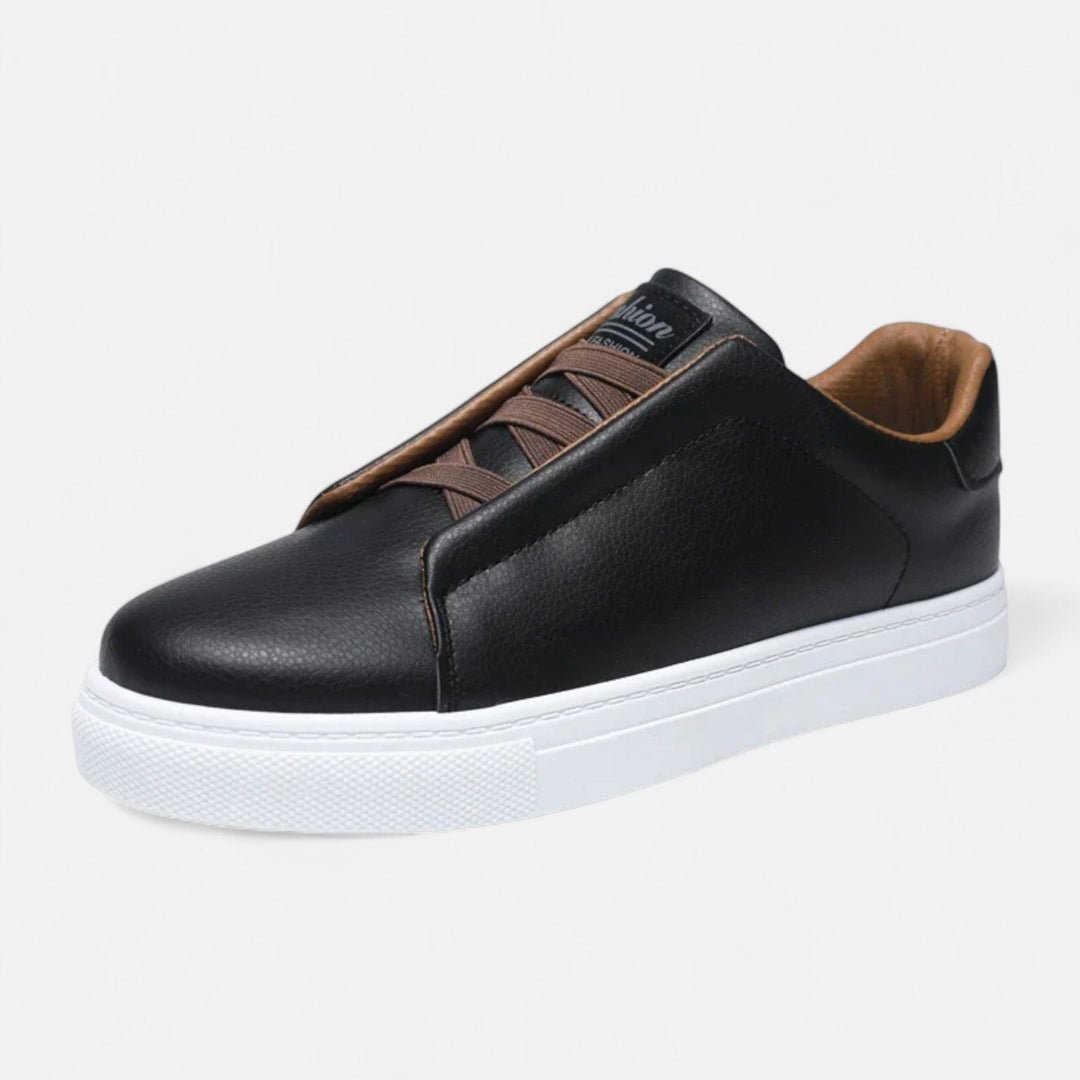 Herre Slip-On Læderstil Kondisko | Snøreløs Fritidssko