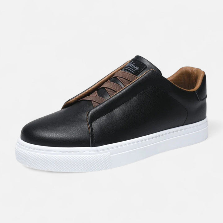 Herre Slip-On Læderstil Kondisko | Snøreløs Fritidssko