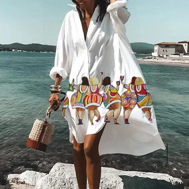 Give Me Relaxed Shirt Dress with Print
