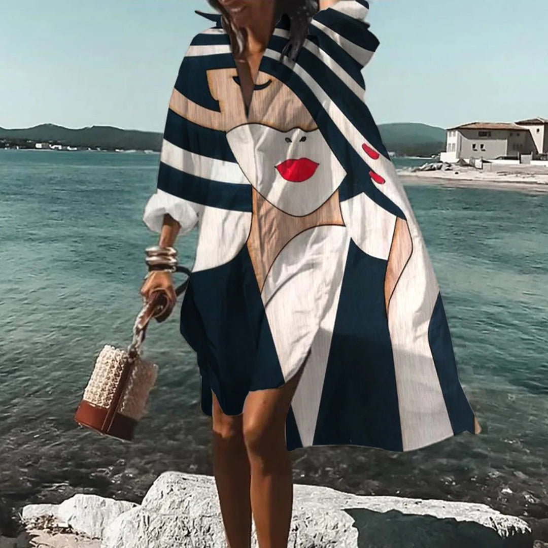 Give Me Relaxed Shirt Dress with Print