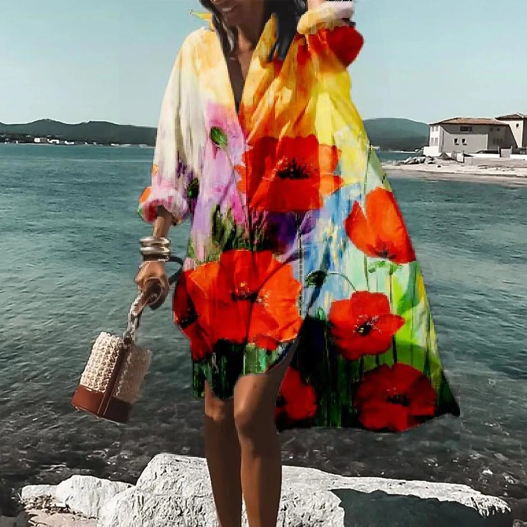 Give Me Relaxed Shirt Dress with Print