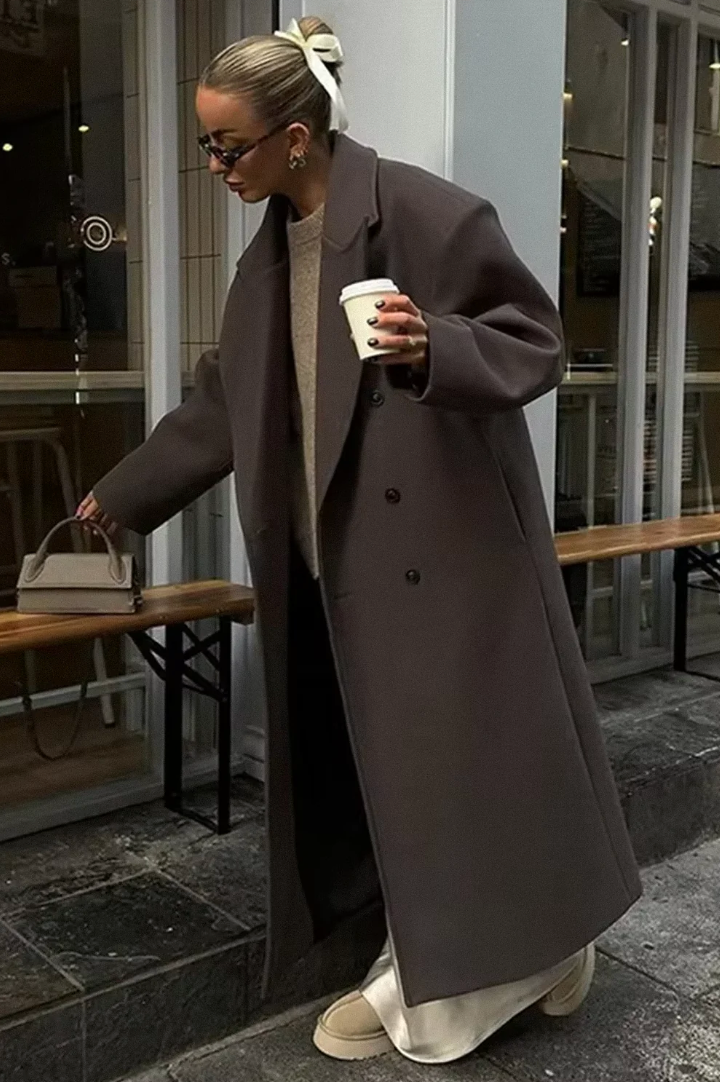 Γυναικείο oversized παλτό με διπλό κούμπωμα | Αβίαστο layering για κάθε μέρα