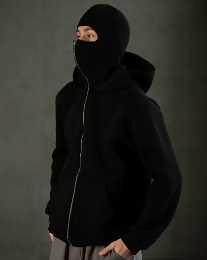 Unisex Masked Hoodie | Wind-Resistant Outdoor Streetwear