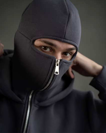Unisex Masked Hoodie | Wind-Resistant Outdoor Streetwear