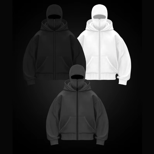Unisex Masked Hoodie | Wind-Resistant Outdoor Streetwear