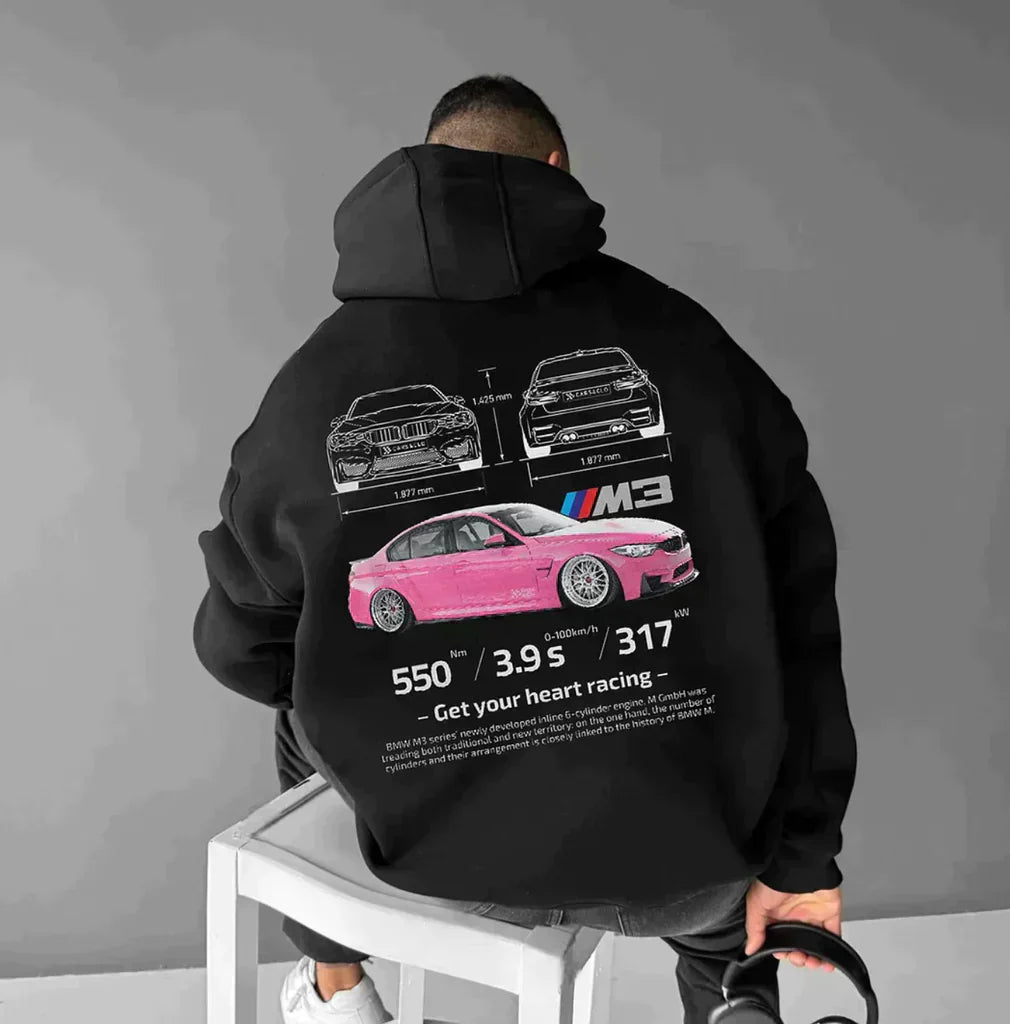 Herre Racertryk Hættetrøje | Grafisk Pullover
