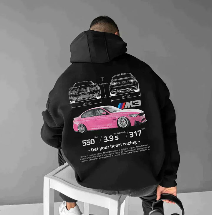 Herre Racertryk Hættetrøje | Grafisk Pullover