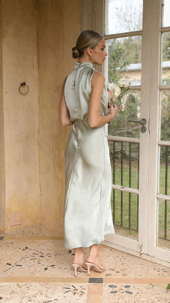 Robe midi en maille Dame Grime | Style estival élégant drapé
