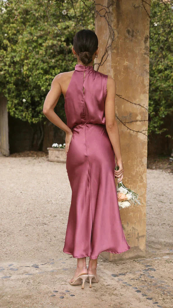 Robe midi en maille Dame Grime | Style estival élégant drapé