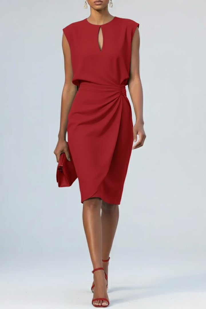 Robe mi-longue Dame Flæse | Élégant détail en forme de serrure