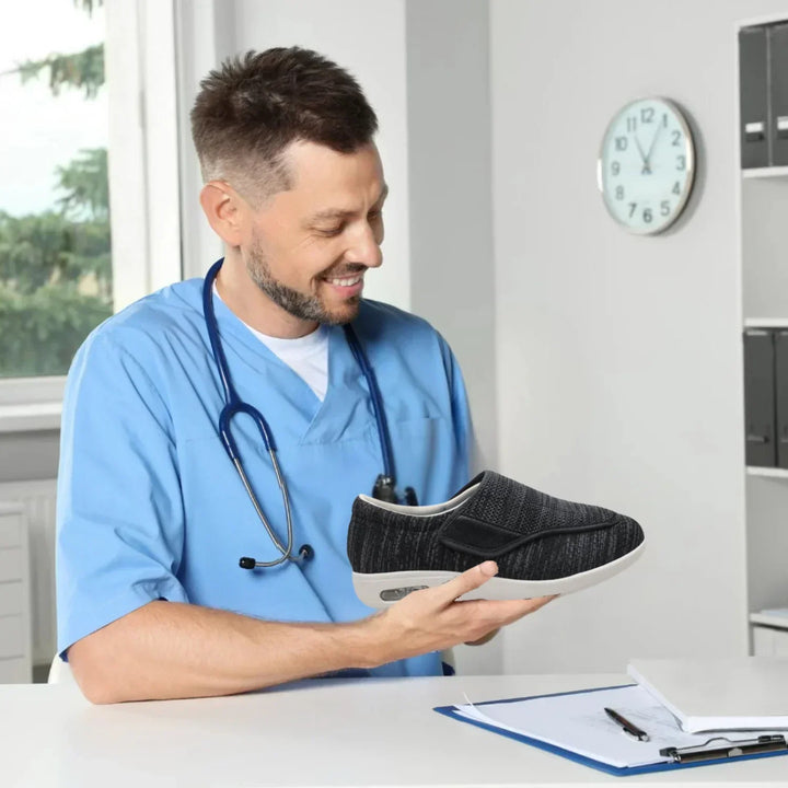 Bred Pasform Diabetessko | Åndbart Mesh Velcro Justerbar