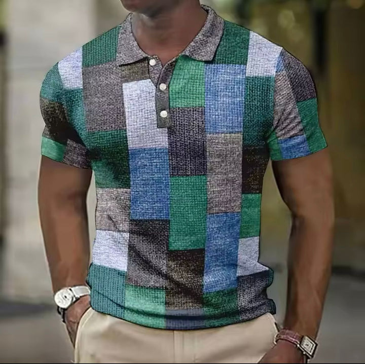 Herre Plade Poloskjorte | Smarte Efterår Afslappet Stil