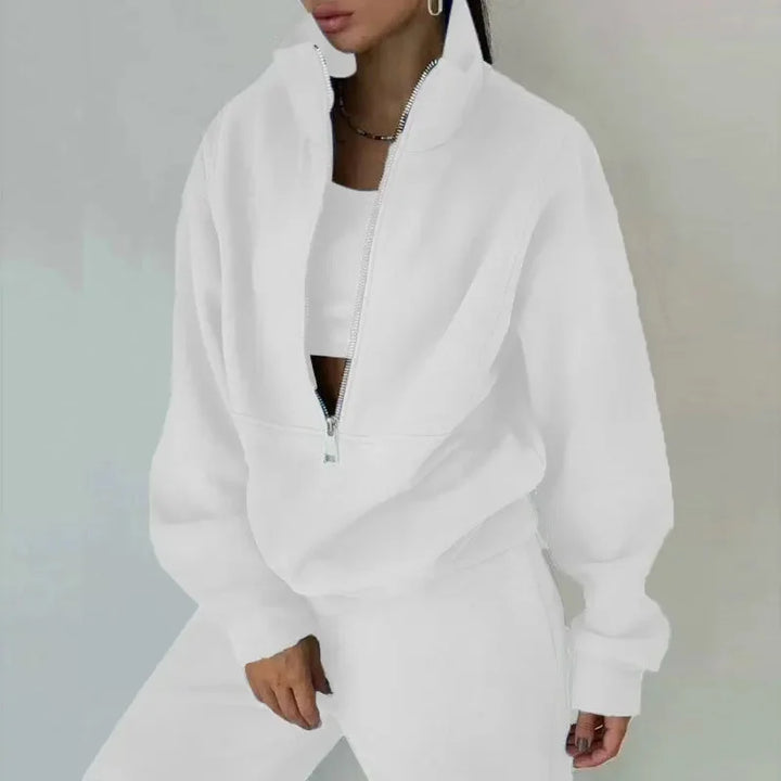 Ensemble de vêtements d’intérieur pour femme à demi-fermeture éclair | Coupe ample et confort deux pièces
