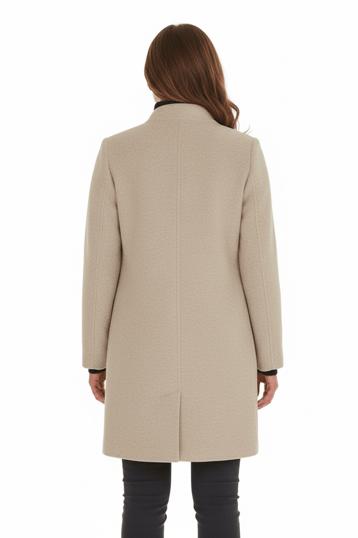 Women's Wool-Blend Coat | Stand Collar Tailored Fit