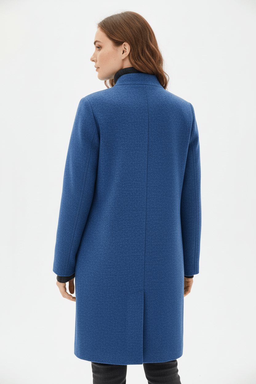 Women's Wool-Blend Coat | Stand Collar Tailored Fit