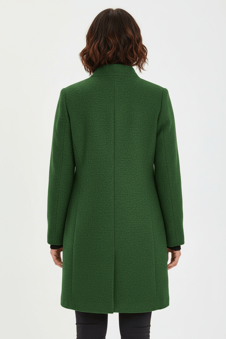 Women's Wool-Blend Coat | Stand Collar Tailored Fit